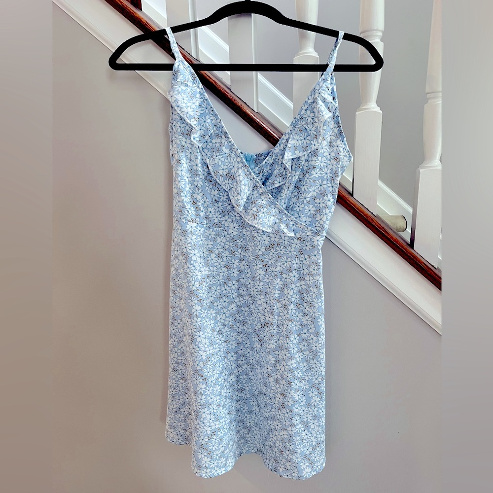 Blue and white floral dress. Size Small
